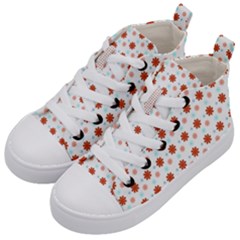 Background Flowers Multicolor Kids  Mid-top Canvas Sneakers by HermanTelo