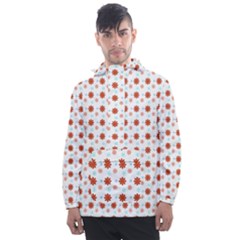 Background Flowers Multicolor Men s Front Pocket Pullover Windbreaker by HermanTelo