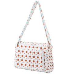 Background Flowers Multicolor Front Pocket Crossbody Bag