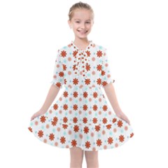 Background Flowers Multicolor Kids  All Frills Chiffon Dress