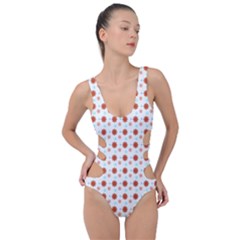 Background Flowers Multicolor Side Cut Out Swimsuit