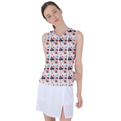 Retro Girls Dress In Black Pattern Women s Sleeveless Sports Top