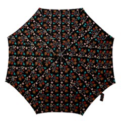 Retro Girls Dress In Black Pattern Black Hook Handle Umbrellas (small) by snowwhitegirl