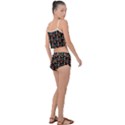 Retro Girls Dress In Black Pattern Black Summer Cropped Co-Ord Set View2