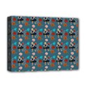 Retro Girls Dress In Black Pattern Blue Teal Deluxe Canvas 16  x 12  (Stretched)  View1