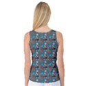 Retro Girls Dress In Black Pattern Blue Teal Women s Basketball Tank Top View2