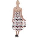 Retro Girls Dress In Black Pattern White High-Low Halter Chiffon Dress  View2