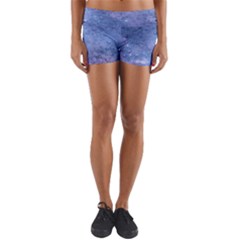 Gouttes D eau Galaxy Yoga Shorts by kcreatif