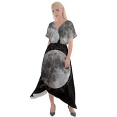 Lune Étoilé Cross Front Sharkbite Hem Maxi Dress by kcreatif