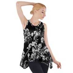 Fleurs De Cerisier Noir & Blanc Side Drop Tank Tunic by kcreatif