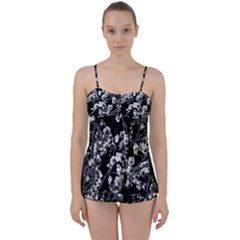 Fleurs De Cerisier Noir & Blanc Babydoll Tankini Set by kcreatif