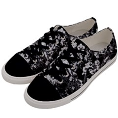 Fleurs De Cerisier Noir & Blanc Men s Low Top Canvas Sneakers by kcreatif