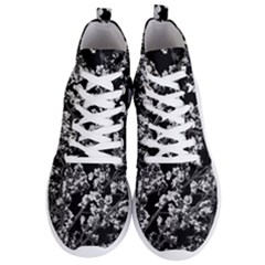 Fleurs De Cerisier Noir & Blanc Men s Lightweight High Top Sneakers by kcreatif