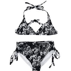 Fleurs De Cerisier Noir & Blanc Kids  Classic Bikini Set