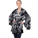 Fleurs de cerisier Noir & Blanc Long Sleeve Velvet Kimono  View1