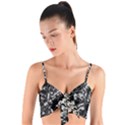 Fleurs de cerisier Noir & Blanc Woven Tie Front Bralet View1