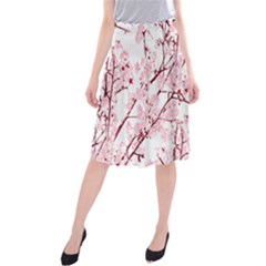 Fleurs De Cerisier Midi Beach Skirt by kcreatif