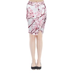 Fleurs De Cerisier Midi Wrap Pencil Skirt by kcreatif