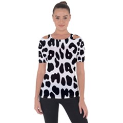 Taches Léopard Shoulder Cut Out Short Sleeve Top by kcreatif