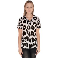 Taches Léopard Women s V-neck Scrub Top by kcreatif