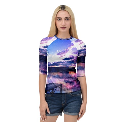 Photo Coucher Du Soleil Effet Galaxy Quarter Sleeve Raglan Tee by kcreatif