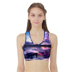 Photo Coucher Du Soleil Effet Galaxy Sports Bra With Border by kcreatif