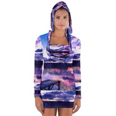 Photo Coucher Du Soleil Effet Galaxy Long Sleeve Hooded T-shirt by kcreatif