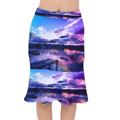 Photo Coucher Du Soleil Effet Galaxy Short Mermaid Skirt by kcreatif