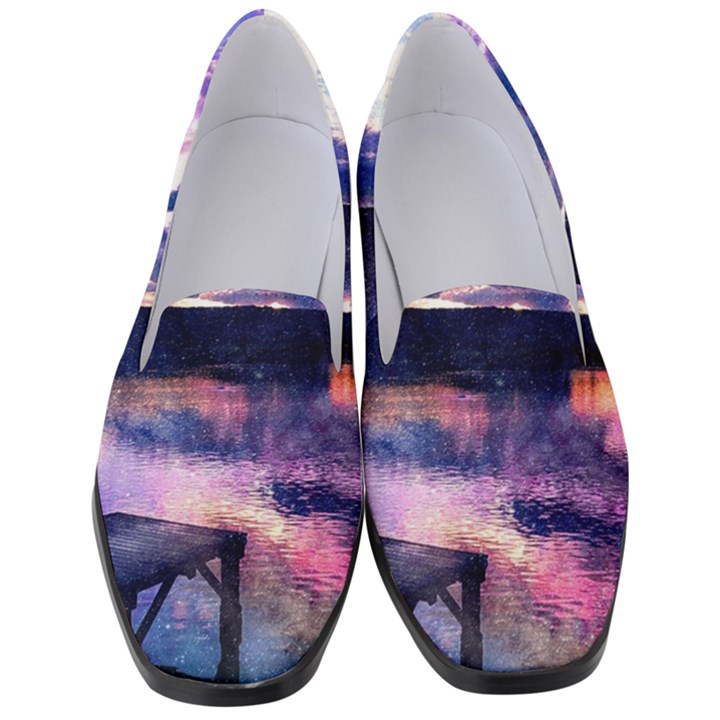 Photo Coucher du soleil Effet Galaxy Women s Classic Loafer Heels