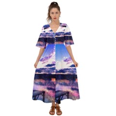 Photo Coucher Du Soleil Effet Galaxy Kimono Sleeve Boho Dress by kcreatif