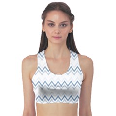 Chevrons Bleus/blanc Sports Bra by kcreatif