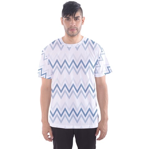 Chevrons Bleus/blanc Men s Sports Mesh Tee by kcreatif