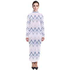 Chevrons Bleus/blanc Turtleneck Maxi Dress by kcreatif