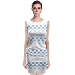 Chevrons Bleus/blanc Classic Sleeveless Midi Dress by kcreatif