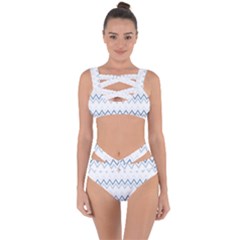 Chevrons Bleus/blanc Bandaged Up Bikini Set  by kcreatif