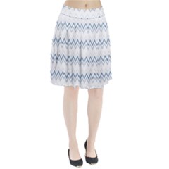 Chevrons Bleus/blanc Pleated Skirt by kcreatif