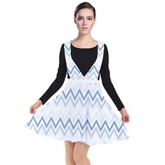 Chevrons Bleus/blanc Plunge Pinafore Dress by kcreatif