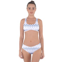 Chevrons Bleus/blanc Criss Cross Bikini Set by kcreatif