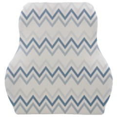 Chevrons Bleus/blanc Car Seat Velour Cushion  by kcreatif