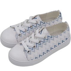 Chevrons Bleus/blanc Kids  Low Top Canvas Sneakers by kcreatif