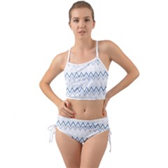 Chevrons Bleus/blanc Mini Tank Bikini Set by kcreatif