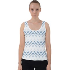 Chevrons Bleus/blanc Velvet Tank Top by kcreatif