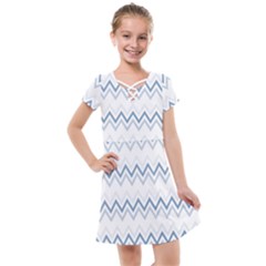 Chevrons Bleus/blanc Kids  Cross Web Dress by kcreatif