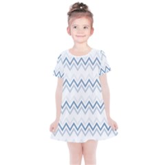 Chevrons Bleus/blanc Kids  Simple Cotton Dress