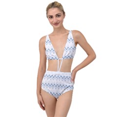 Chevrons Bleus/blanc Tied Up Two Piece Swimsuit by kcreatif