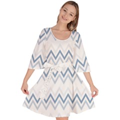 Chevrons Bleus/blanc Velour Kimono Dress by kcreatif