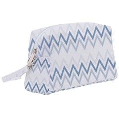 Chevrons Bleus/blanc Wristlet Pouch Bag (large) by kcreatif