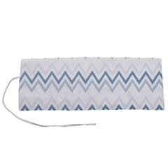 Chevrons Bleus/blanc Roll Up Canvas Pencil Holder (s) by kcreatif