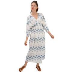 Chevrons Bleus/blanc Grecian Style  Maxi Dress by kcreatif