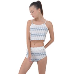 Chevrons Bleus/blanc Summer Cropped Co-ord Set by kcreatif